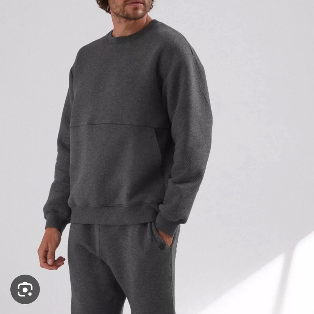 NWOT Lunya Lahgo Men's Restore Double Face Gray Crew Neck Sweatshirt SZ Medium